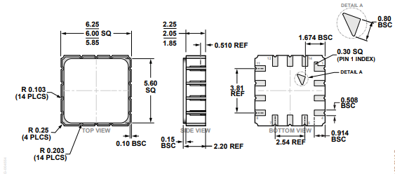 （ADI）傳感器 ADXL356BEZ/ADXL357BEZ 3軸MEMS加速度計 1Hz至1kHz 14-CLCC